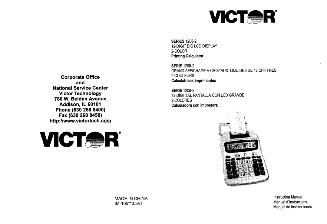 Victor 1208-2 manual 