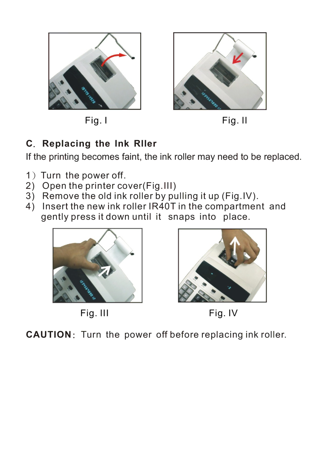 Victor 1210-3A instruction manual Replacing the lnk Rller 