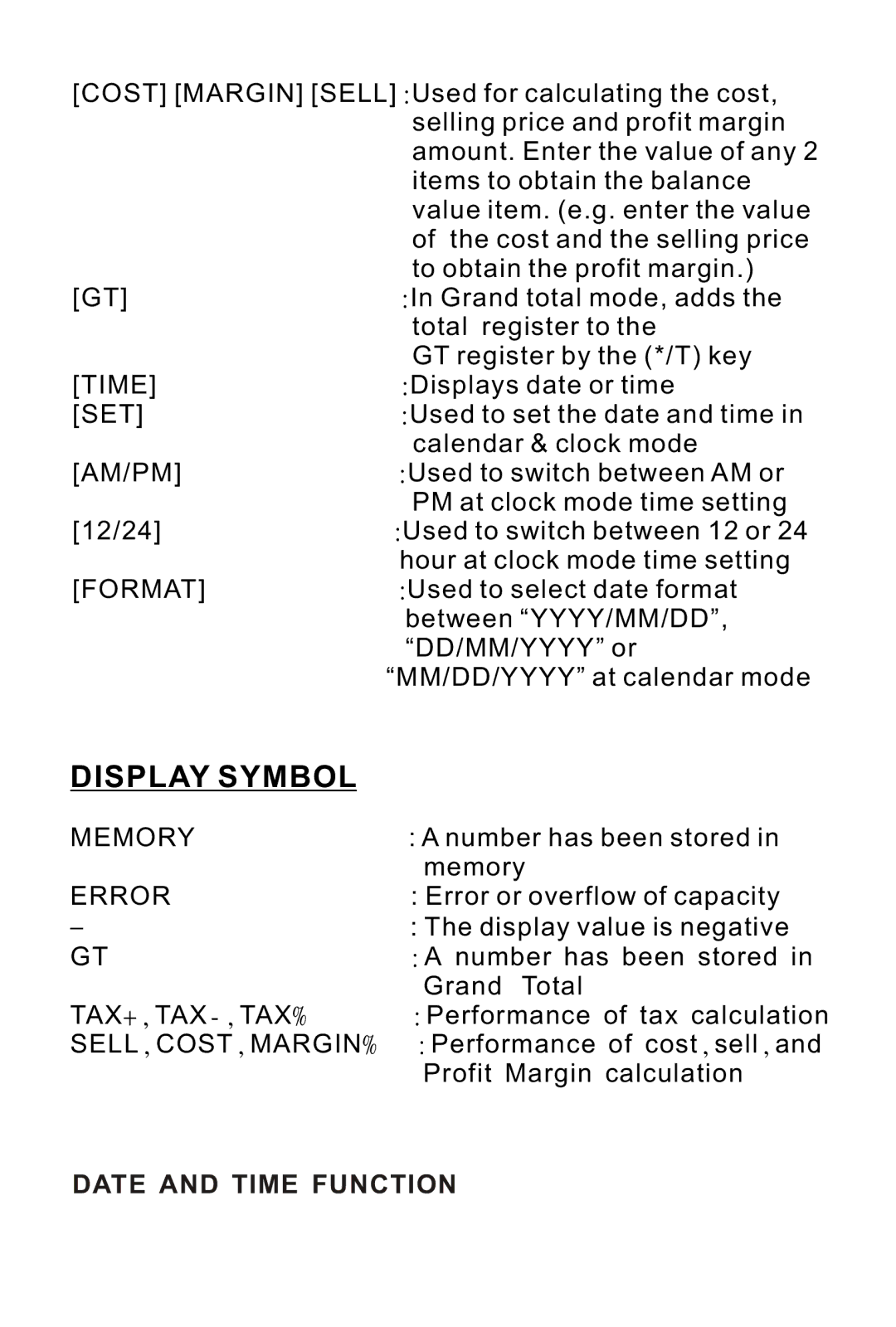 Victor 1210-3A instruction manual Am/Pm, Date and Time Function 