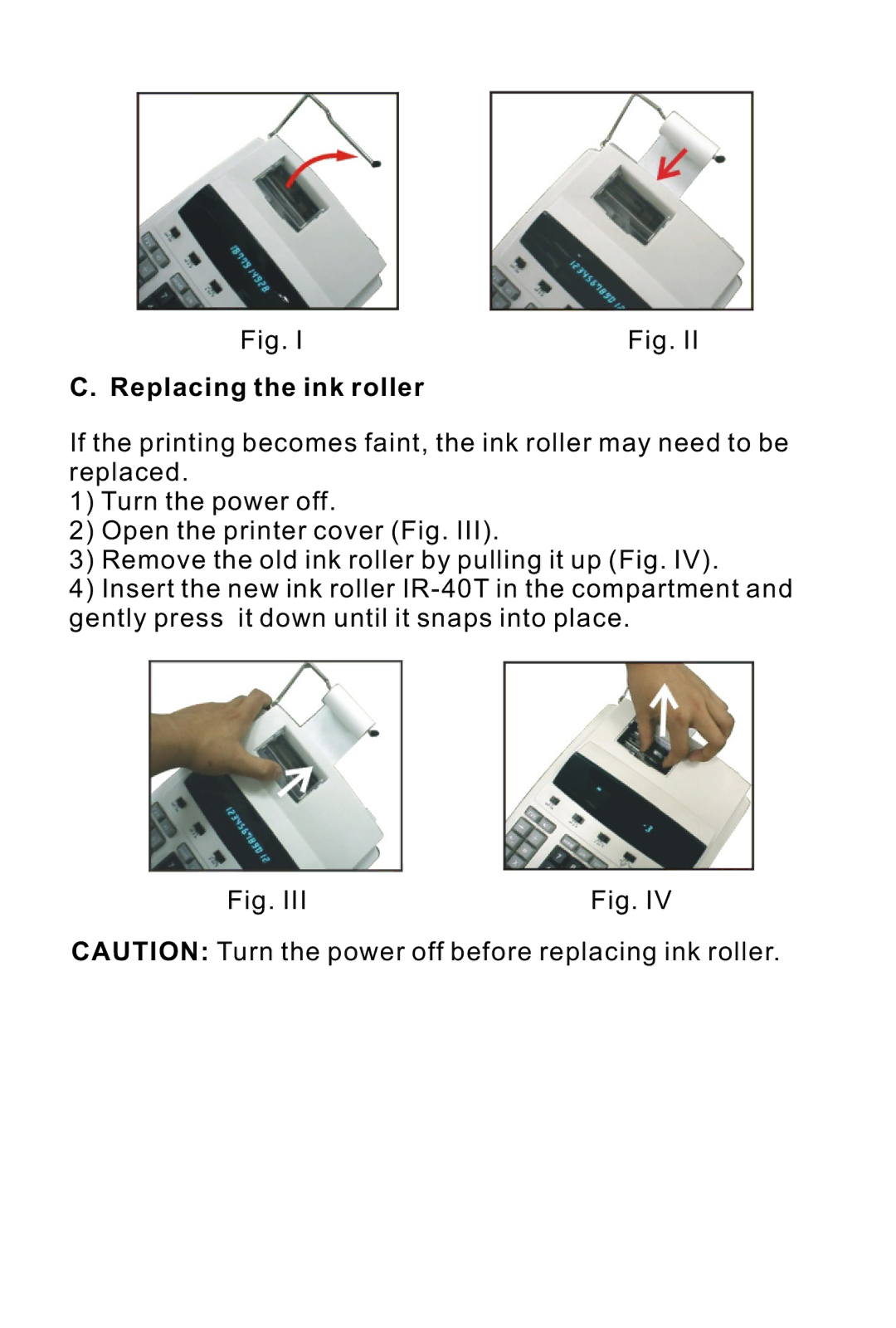 Victor 1225-3A manual Replacing the ink roller 