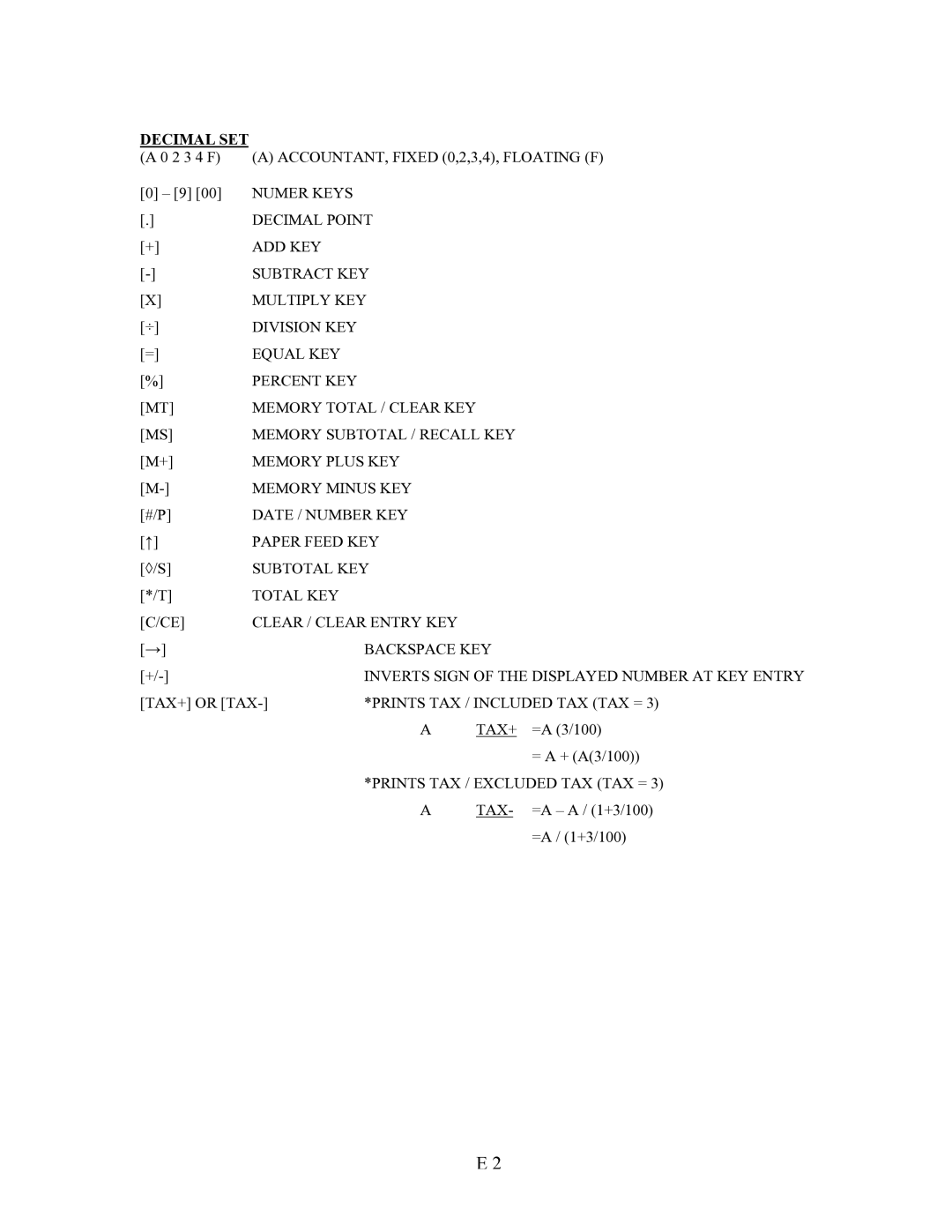 Victor 1230-4 instruction manual Decimal SET 