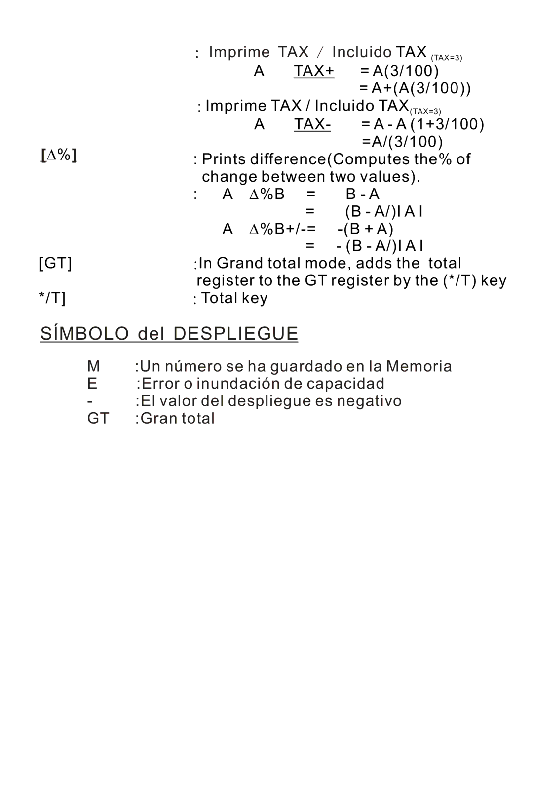 Victor 1240-3A instruction manual Símbolo del Despliegue 