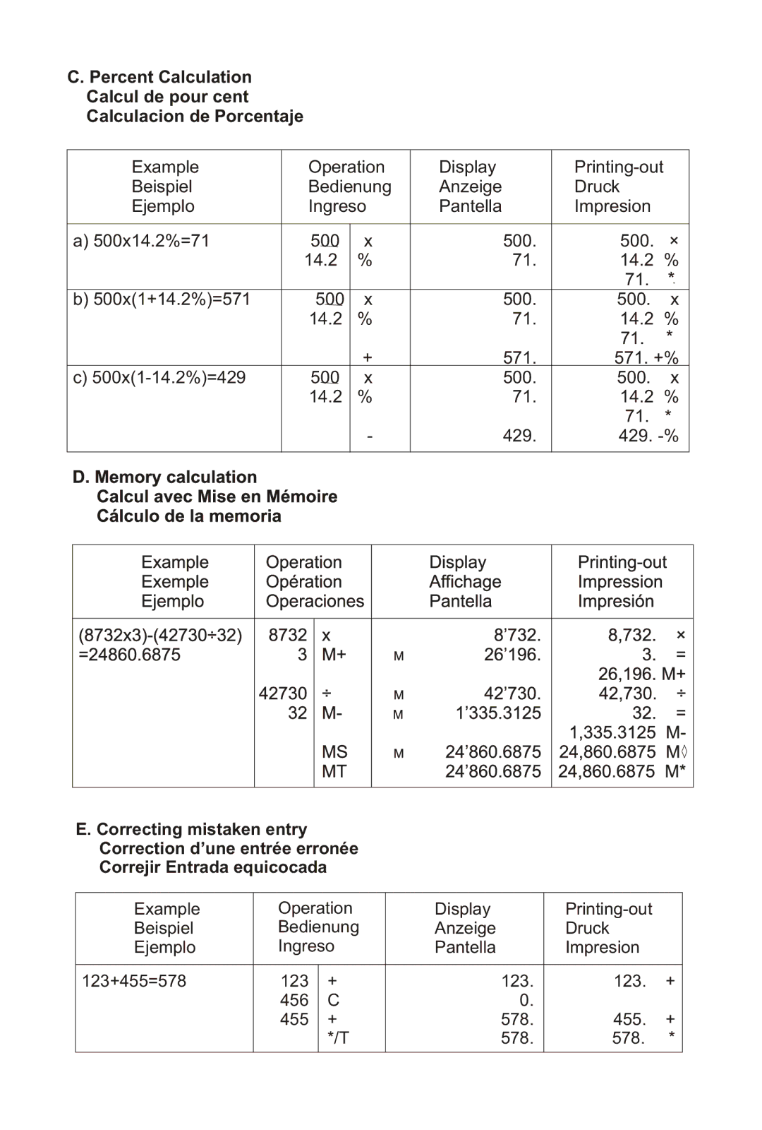 Victor 1240-3A instruction manual Example Operation Display 