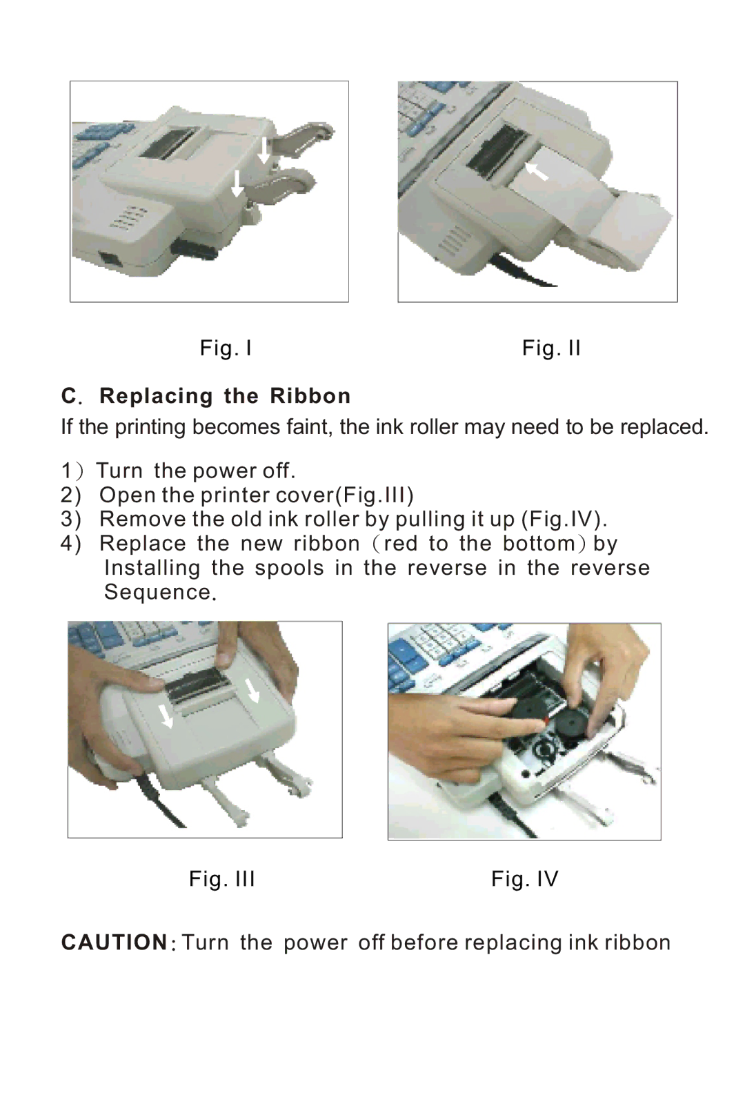 Victor 1240-3A instruction manual Replacing the Ribbon 