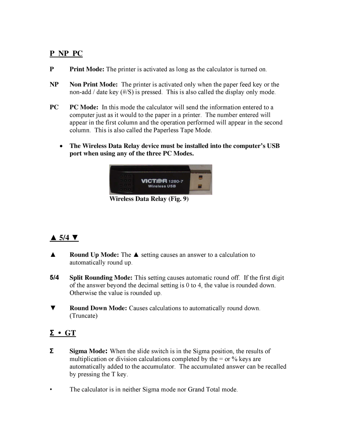 Victor 1280-7 specifications Np Pc 