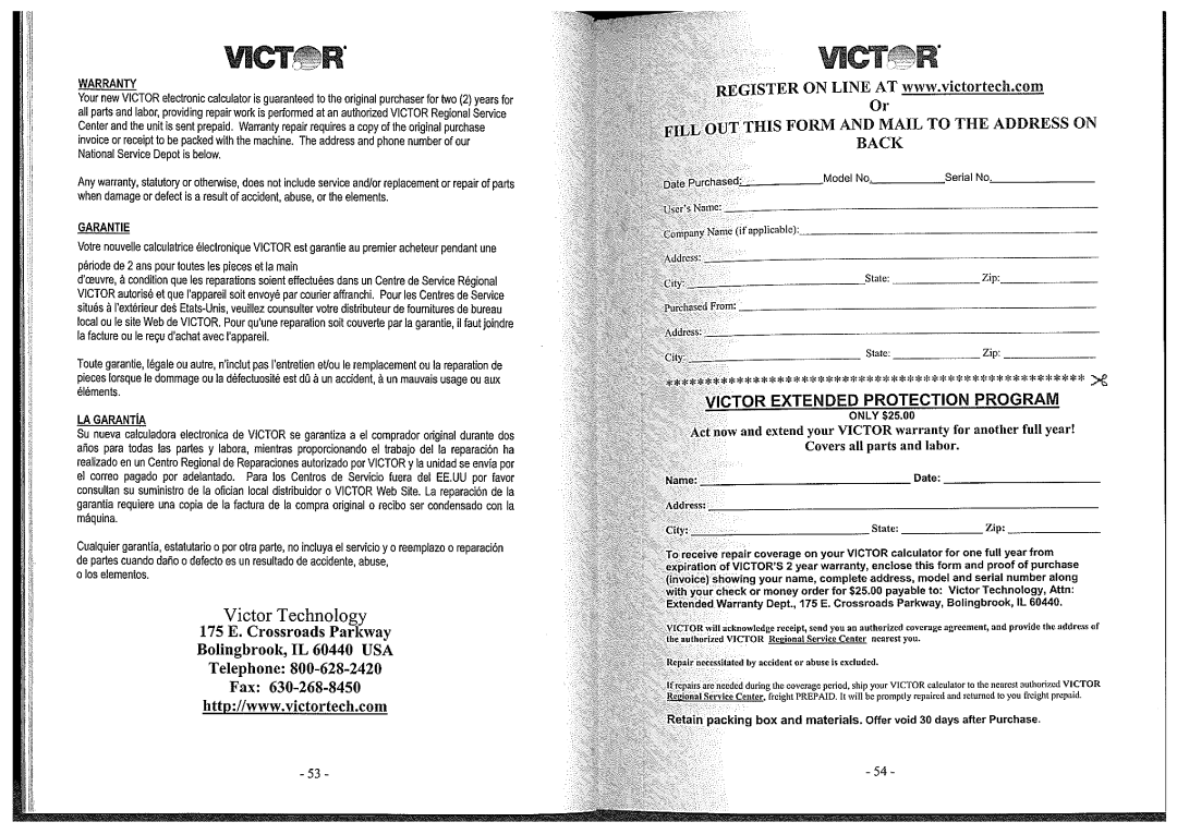 Victor 1297 manual 