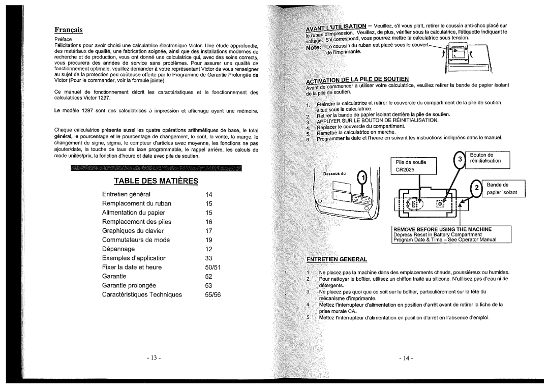 Victor 1297 manual 