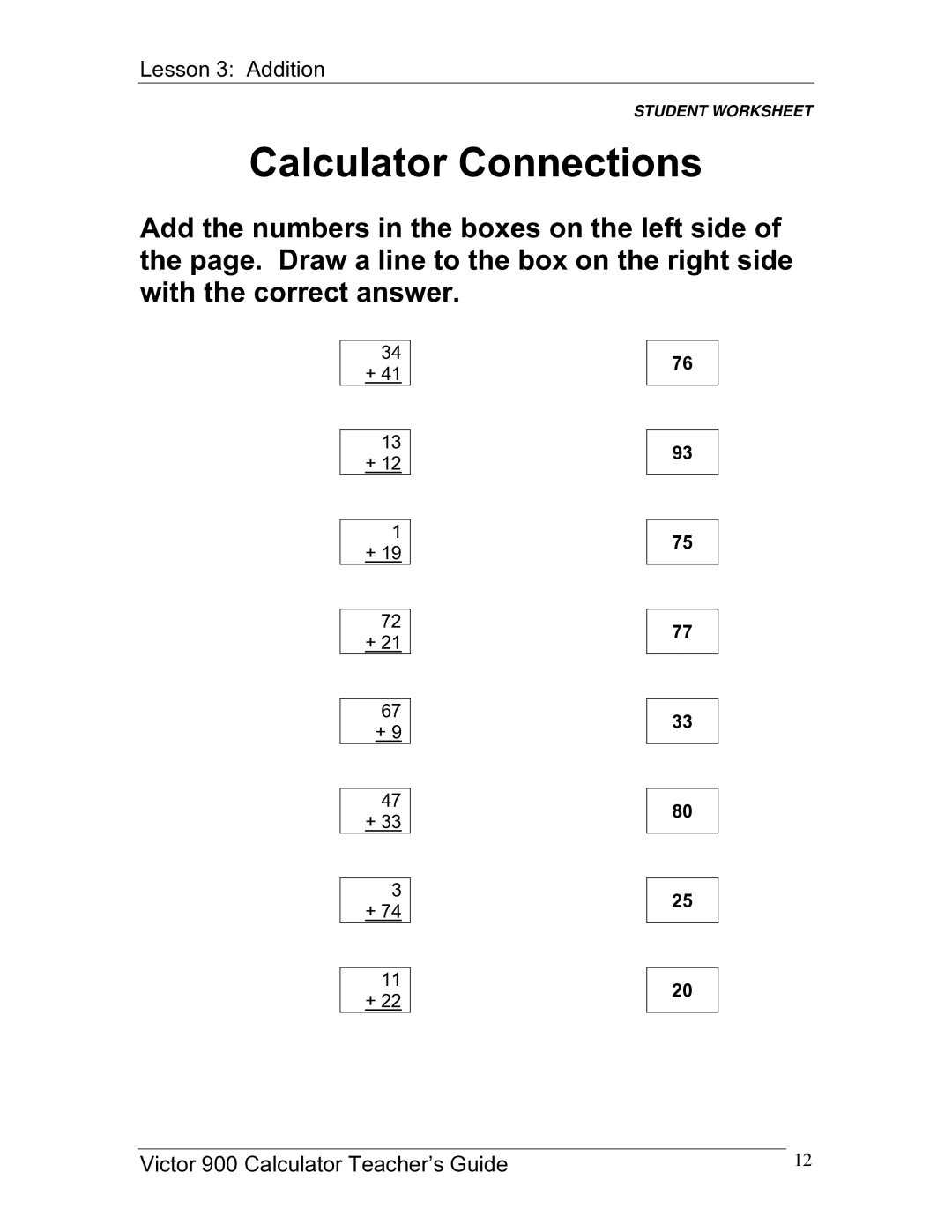 Victor 900 manual Calculator Connections 