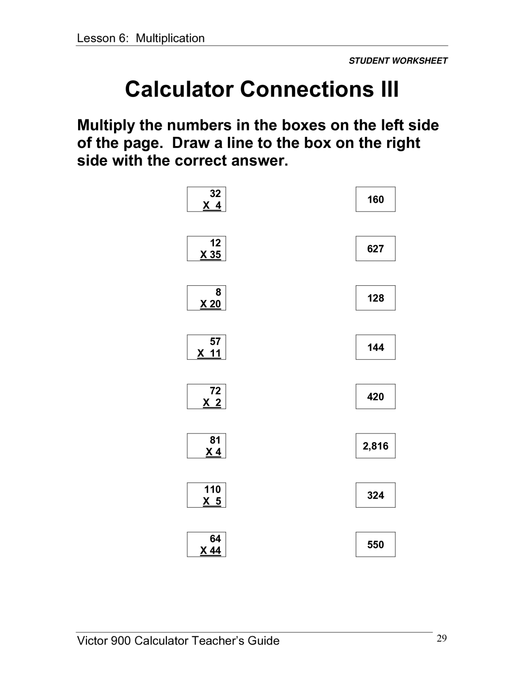 Victor 900 manual Calculator Connections 