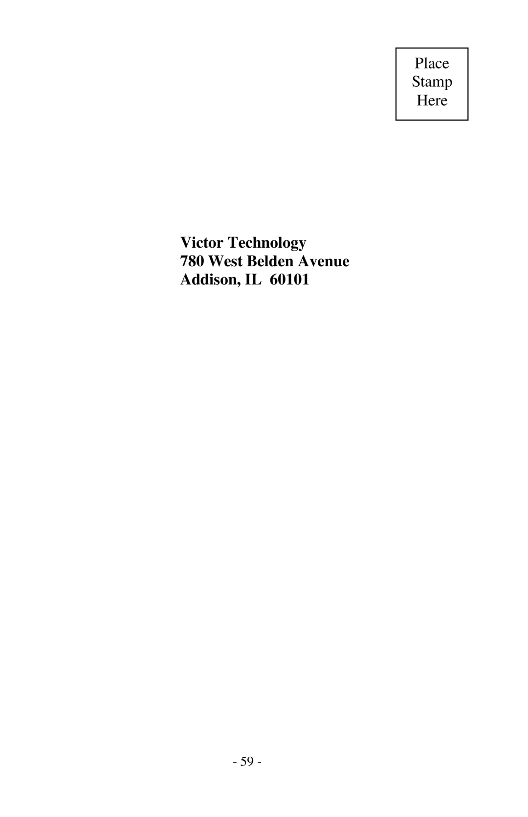 Victor Enterprise 1260-3 manual Victor Technology West Belden Avenue Addison, IL 