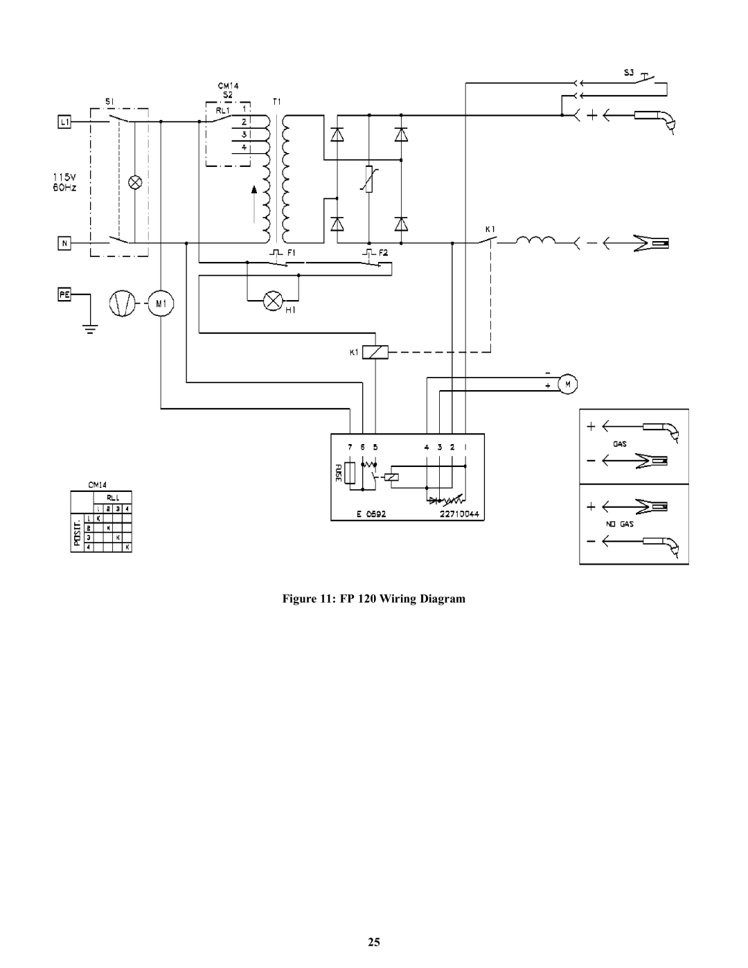 Victor Enterprise FP-200, FP-160, FP-120, FP-130 manual FP 120 Wiring Diagram 