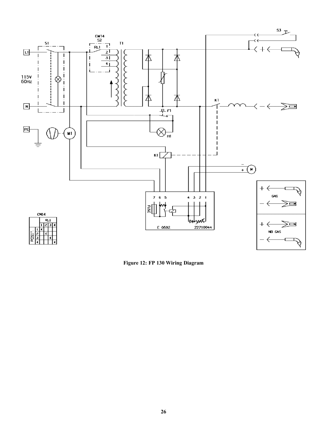 Victor Enterprise FP-160, FP-200, FP-120, FP-130 manual FP 130 Wiring Diagram 