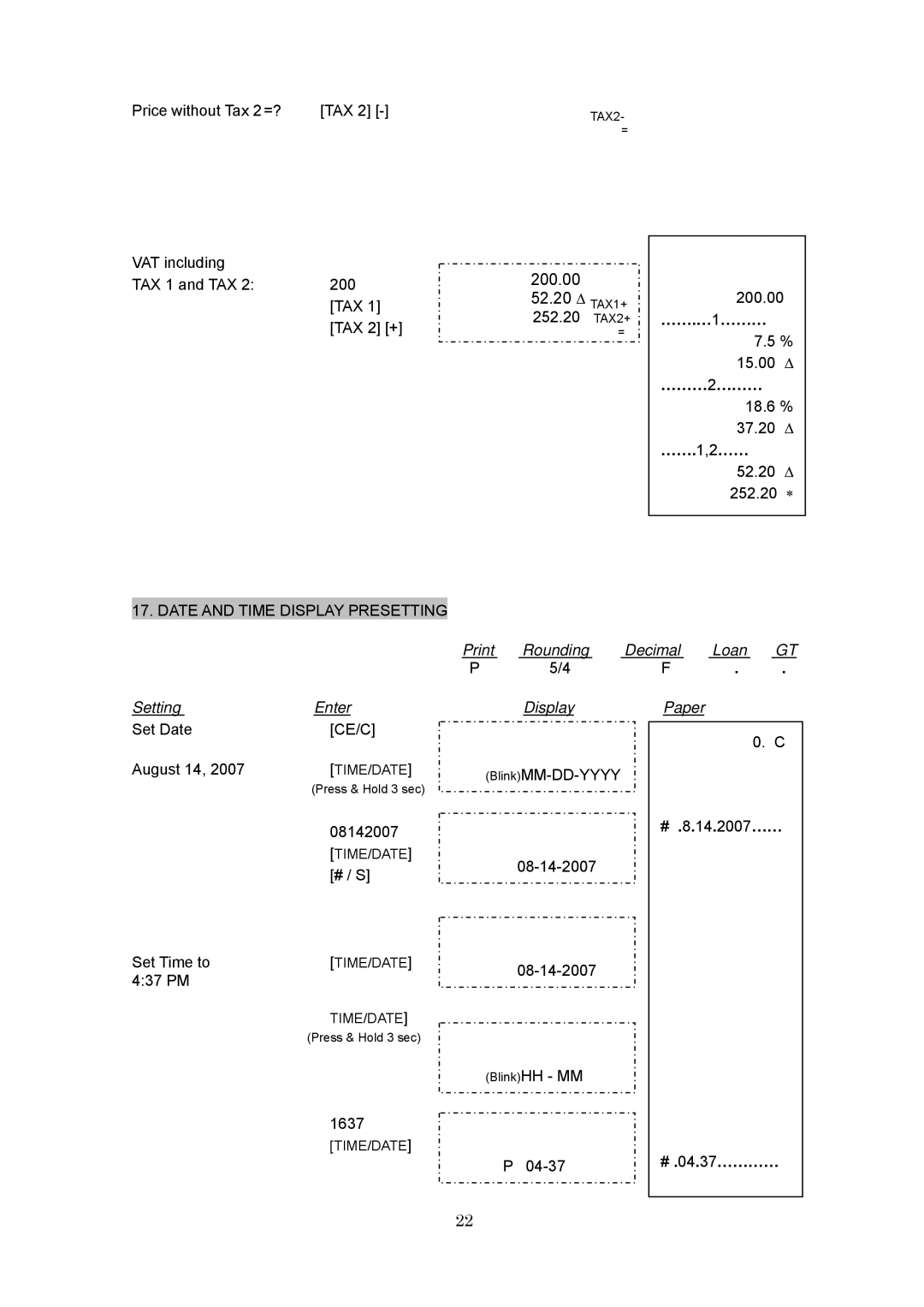 Victor PL3000 instruction manual 200.00, 52.20 Δ TAX1+ 