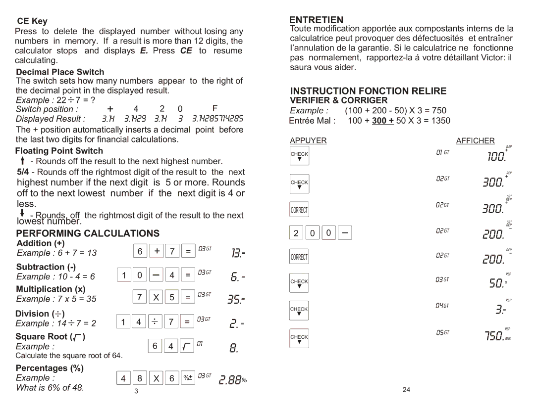 Victor Technology 1200-4 owner manual 35.=, 88%, 100.+, 300.+, Rep, 750.Ans 