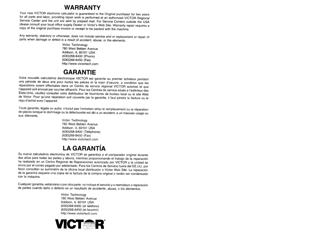 Victor Technology 1212-2 Series manual 