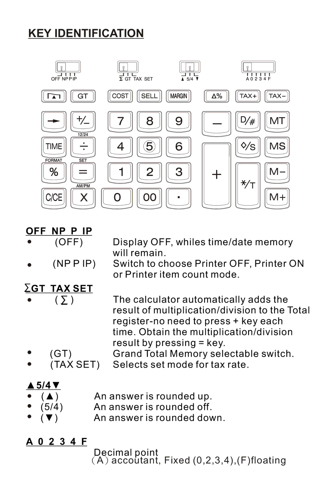 Victor Technology 1212-3A Series instruction manual KEY Identification, Off Np P Ip 