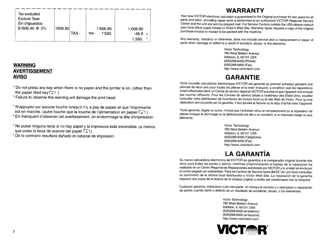 Victor Technology 1228-2 Series manual 