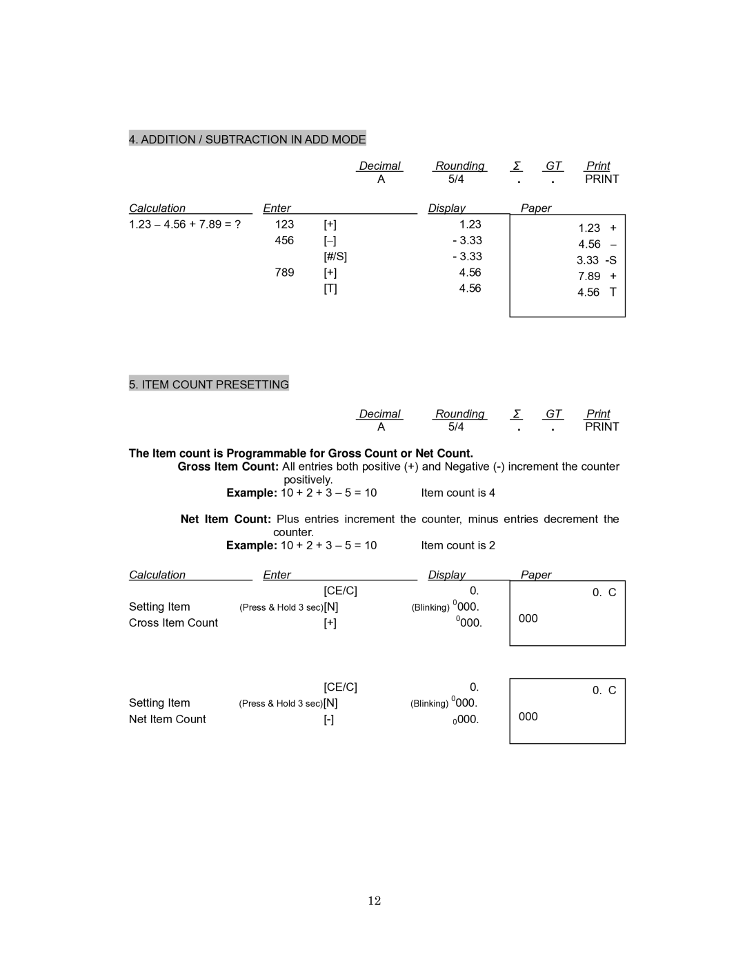 Victor Technology 1260-3 instruction manual Item count is Programmable for Gross Count or Net Count 