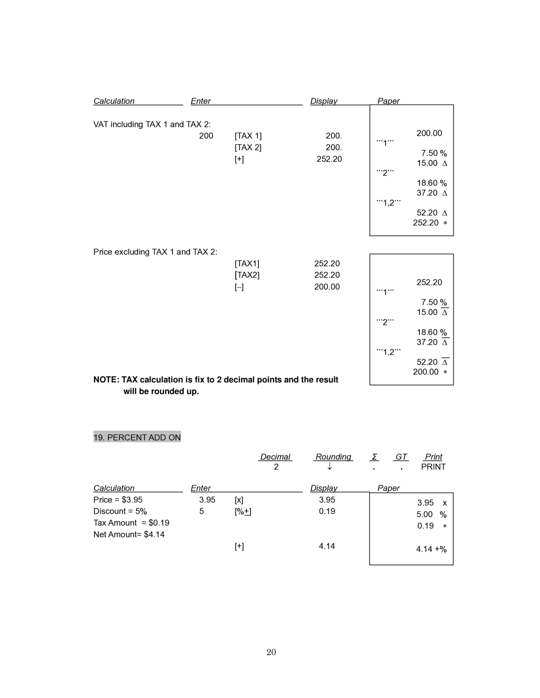 Victor Technology 1260-3 instruction manual VAT including TAX 1 and TAX 200 252.20 