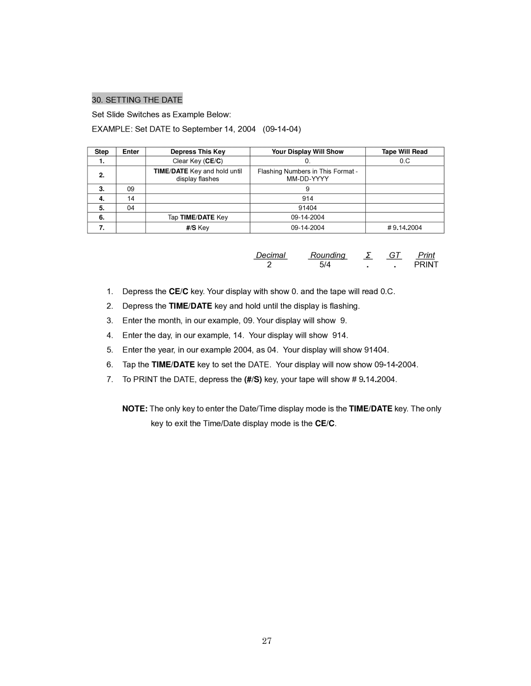 Victor Technology 1260-3 instruction manual Set Slide Switches as Example Below 