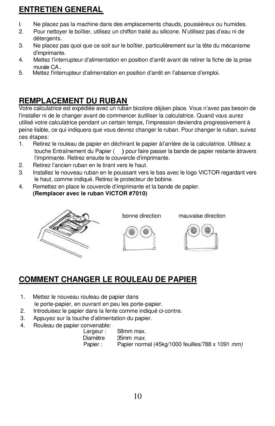 Victor Technology 1430-3, 1460-3 manual Entretien General 