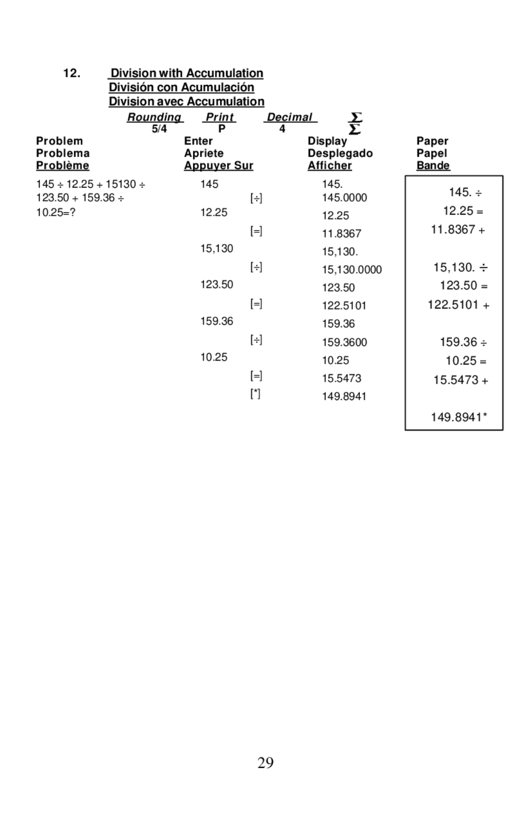 Victor Technology 1460-3, 1430-3 manual Rounding Print Decimal 