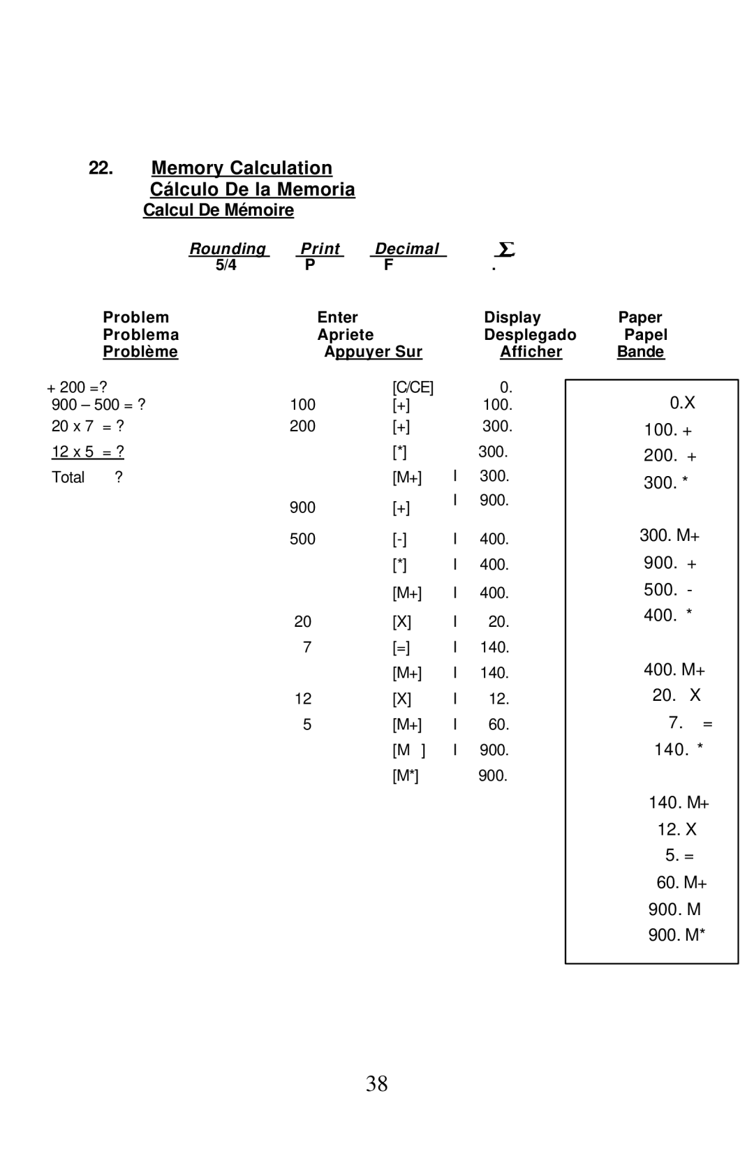 Victor Technology 1430-3, 1460-3 manual Memory Calculation Cálculo De la Memoria, Calcul De Mémoire 