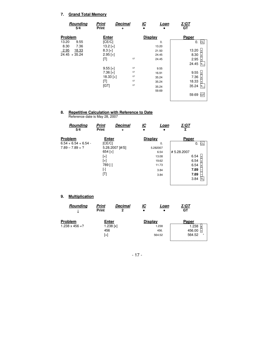 Victor Technology PL8000 Grand Total Memory, IC Loan, Repetitive Calculation with Reference to Date, Multiplication, 89 