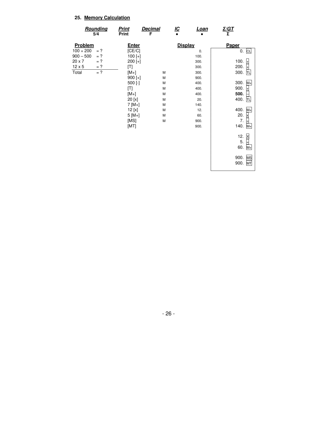 Victor Technology PL8000 manual Memory Calculation, 500 