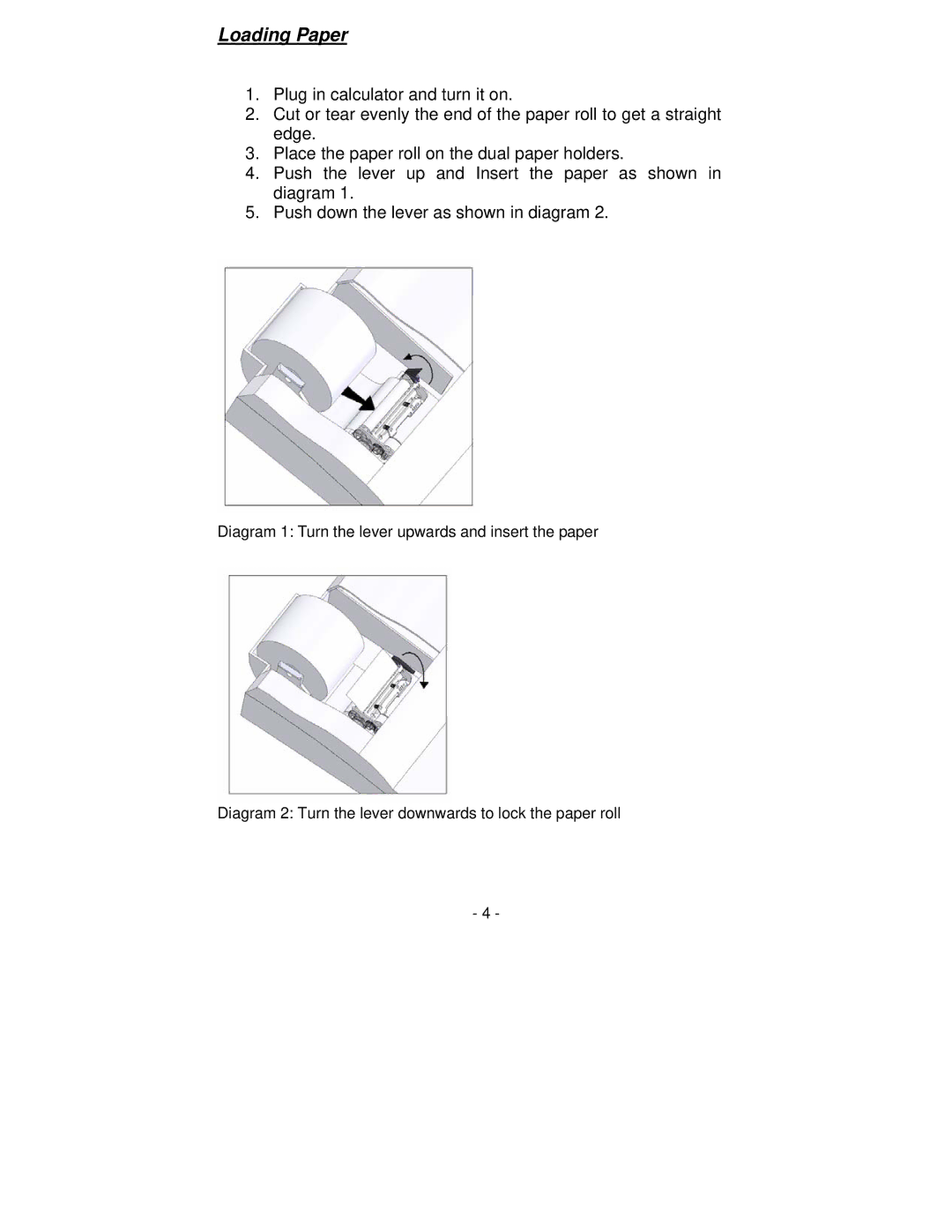 Victor Technology PL8000 manual Loading Paper 