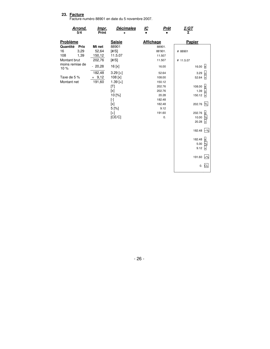 Victor Technology PL8000 manual Facture, Quantité Prix Mt net 