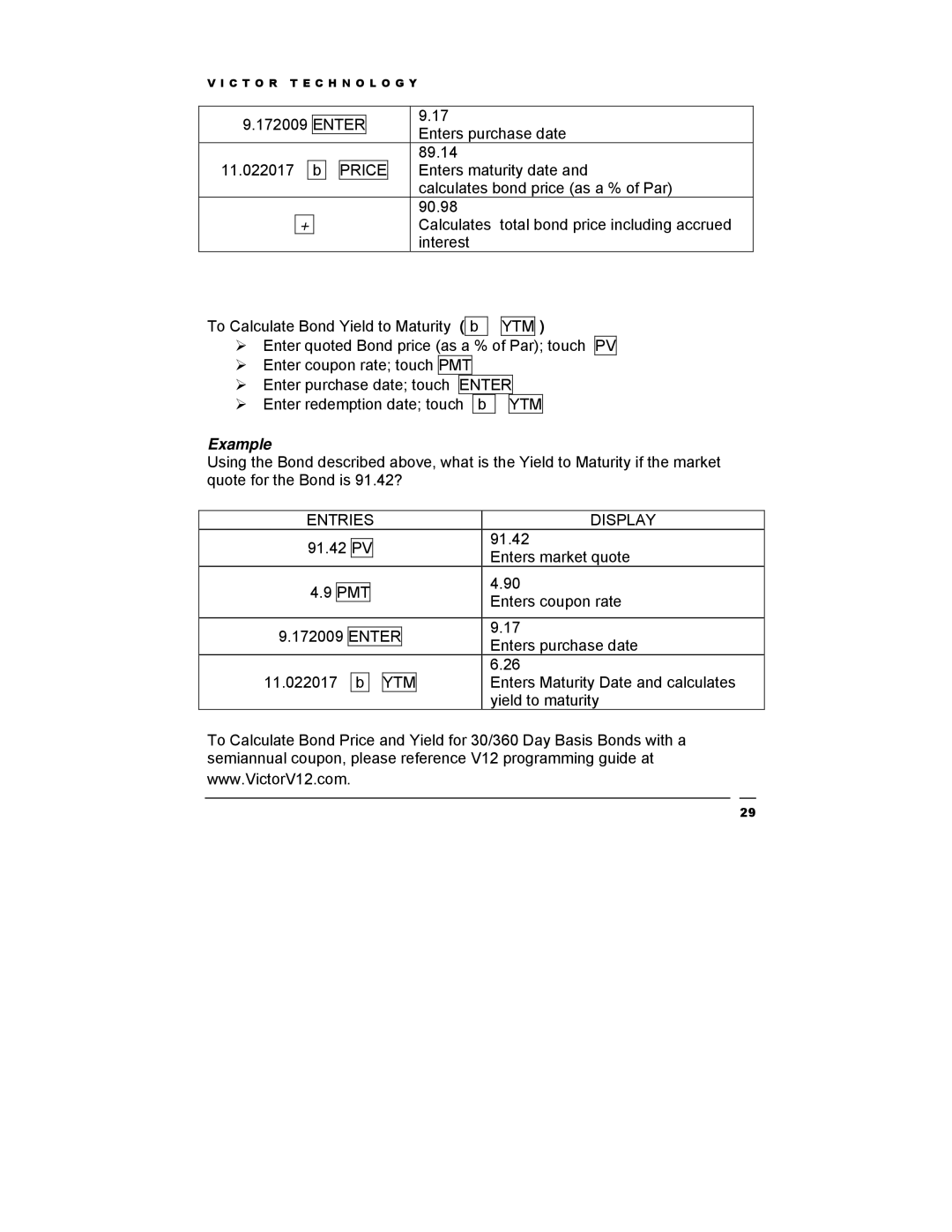 Victor Technology V12 manual Price, Ytm 