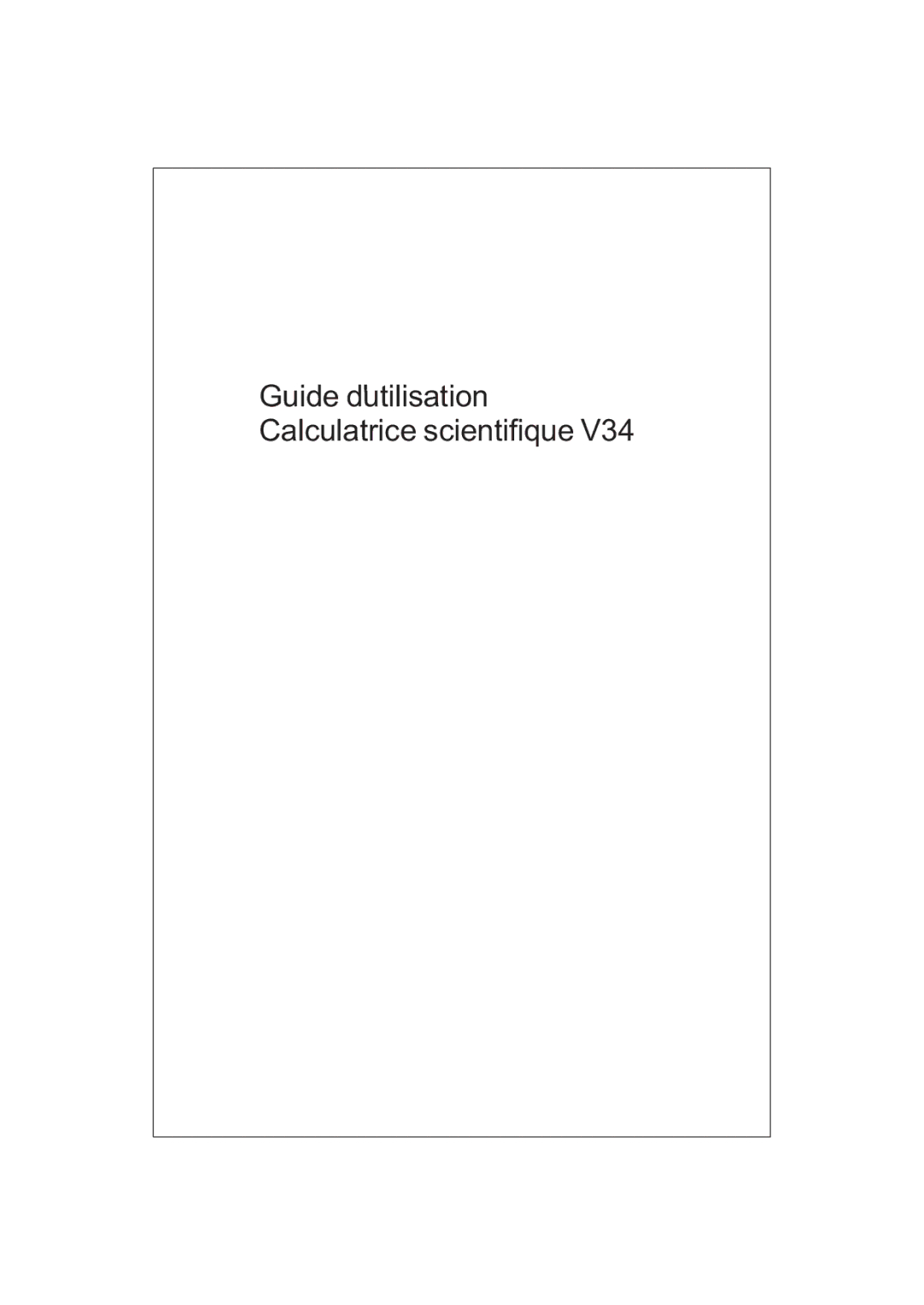 Victor V34 manual Guide dutilisation Calculatrice scientifique 