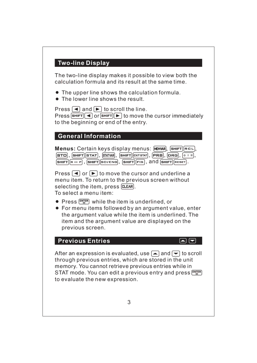 Victor V34 manual Two-lineDisplay, GeneralInformation, PreviousEntries 