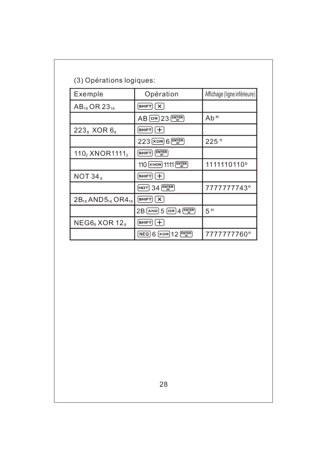 Victor V34 manual 3Opérationslogiques Exemple 