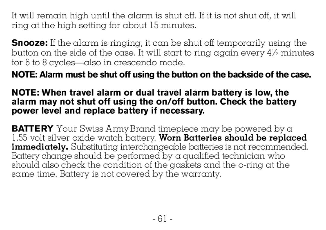 Victorinox CHRONOGRAPHS Watch operating instructions 