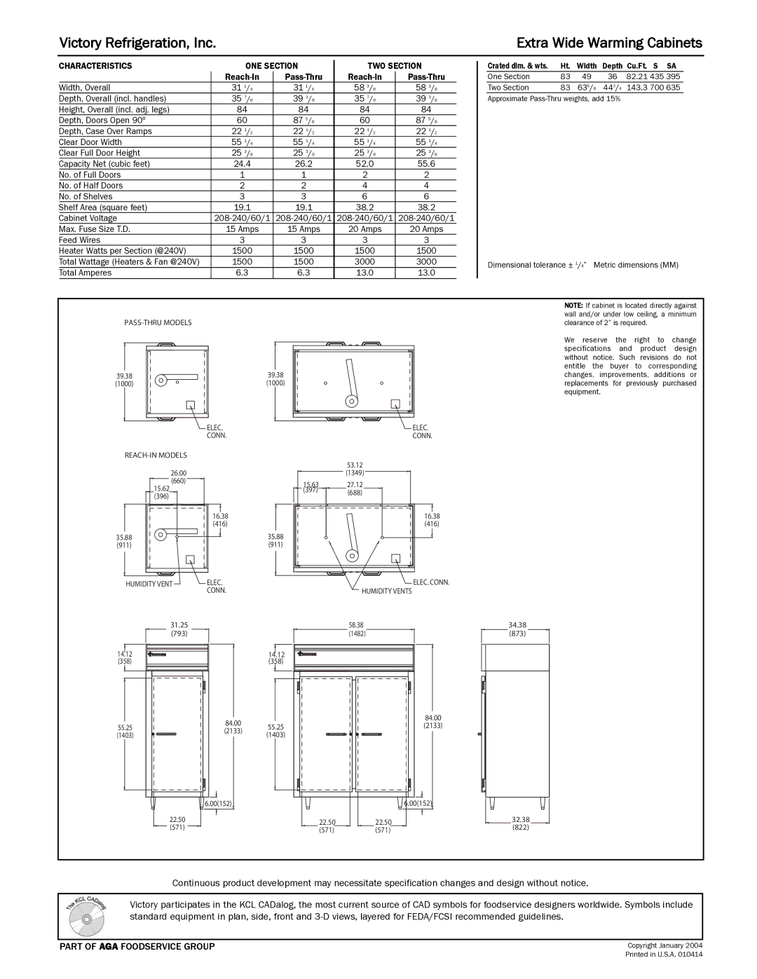 Victory Refrigeration HSA-3D-7-EW, HSA-2D-7-EW, HS-1D-7-EW, HS-2D-7-EW, HS-3D-7-EW, HSA-1D-7-EW Victory Refrigeration, Inc 