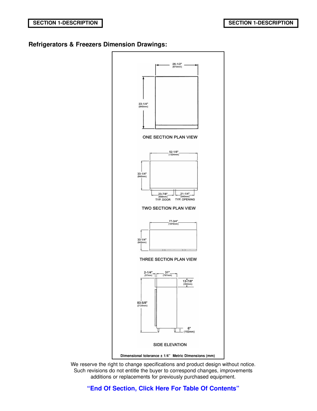 Victory Refrigeration V-Series manual End Of Section, Click Here For Table Of Contents 