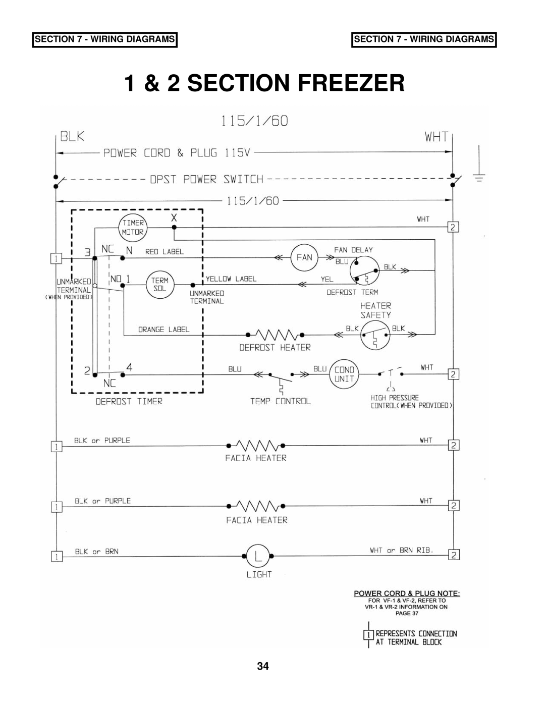 Victory Refrigeration V-Series manual Section Freezer 