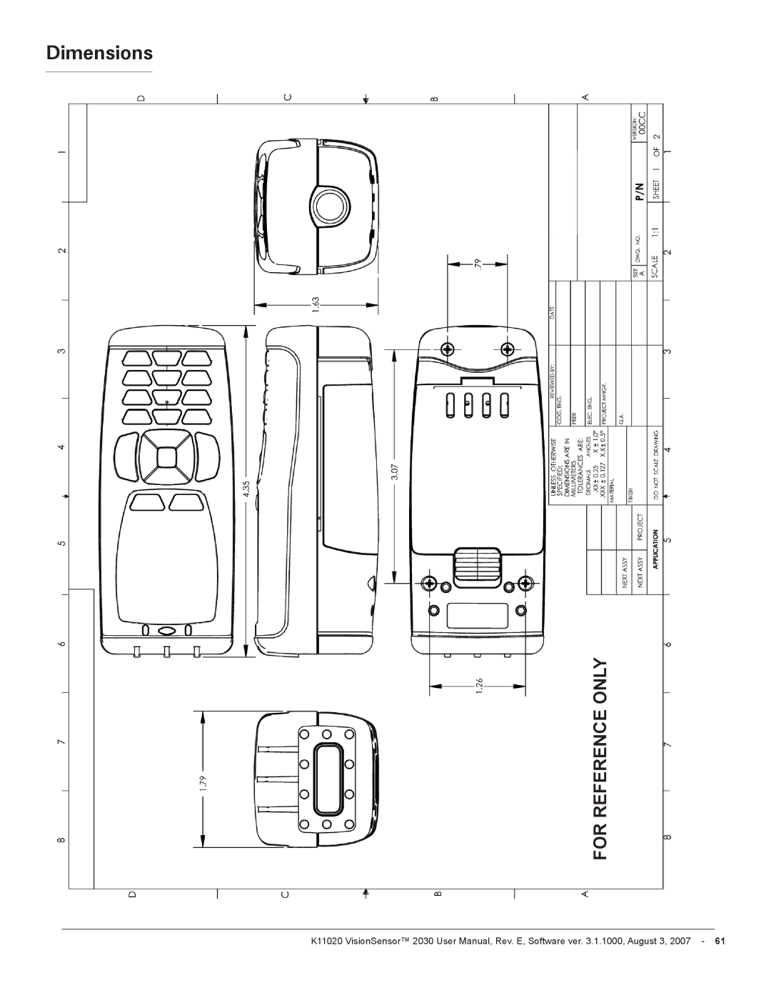 Videk 2030 manual Dimensions 