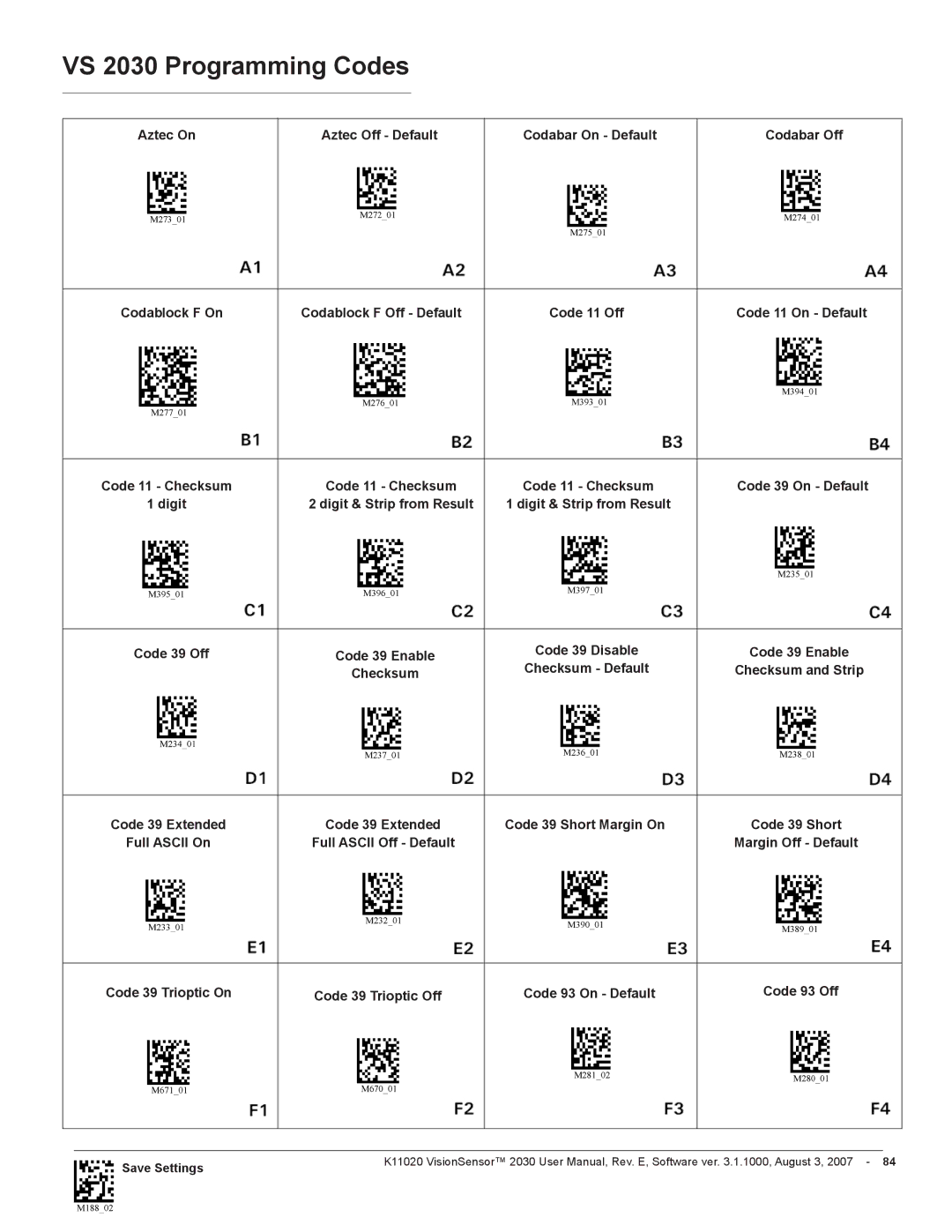 Videk 2030 manual Digit Digit & Strip from Result Code 39 Off Code 39 Enable 