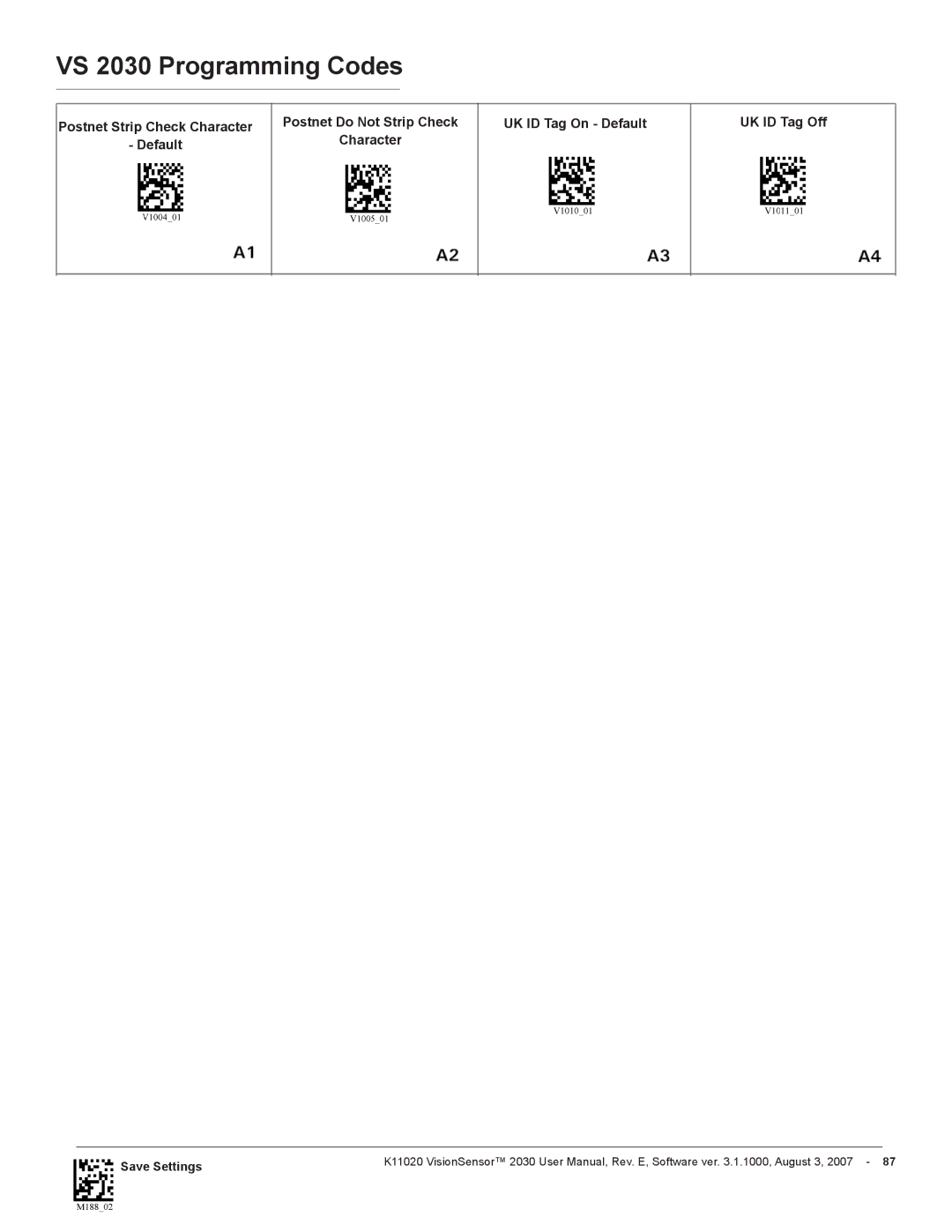 Videk 2030 manual UK ID Tag On Default UK ID Tag Off 