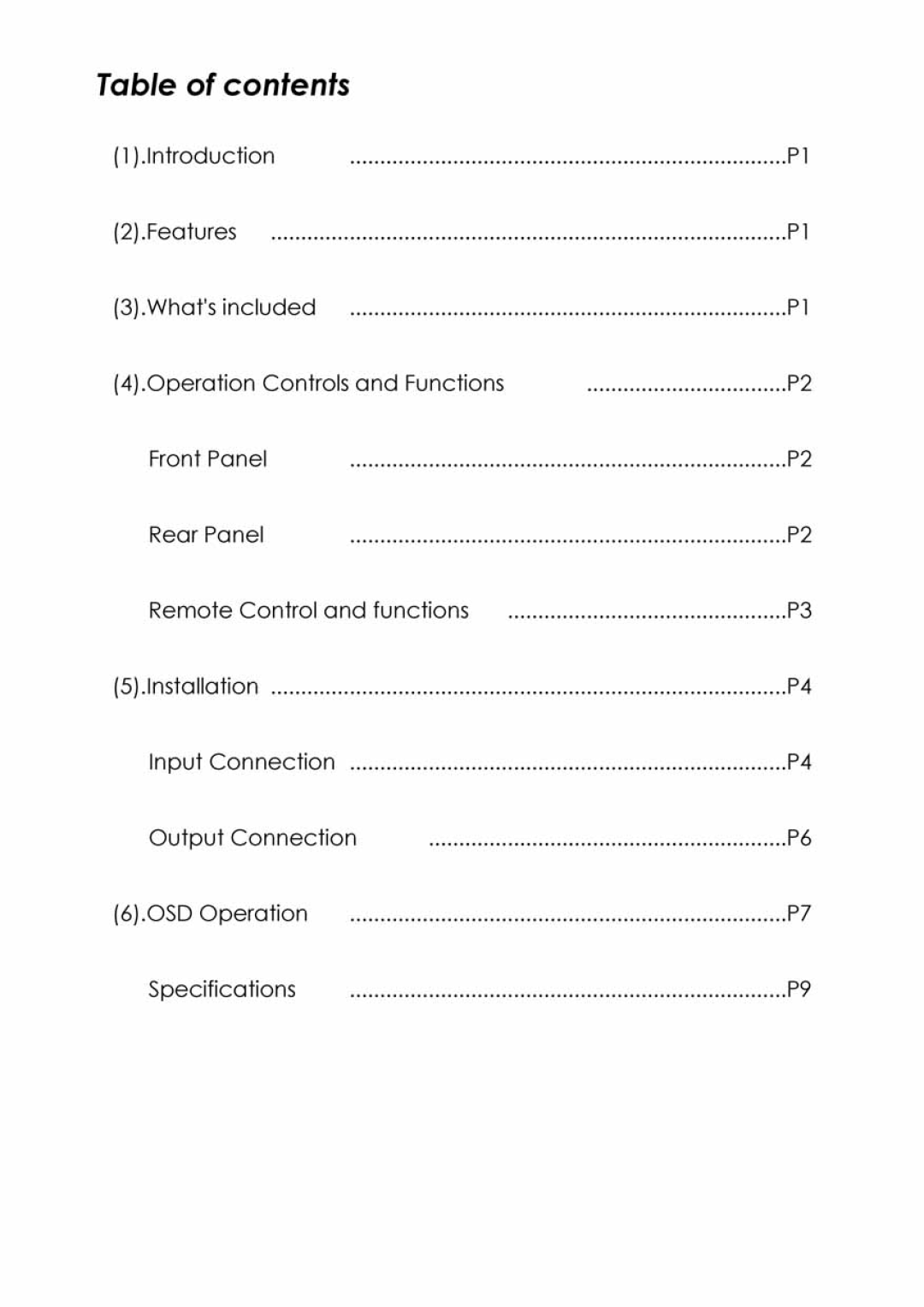 Video Products PCHD-DVI-SCALER manual 