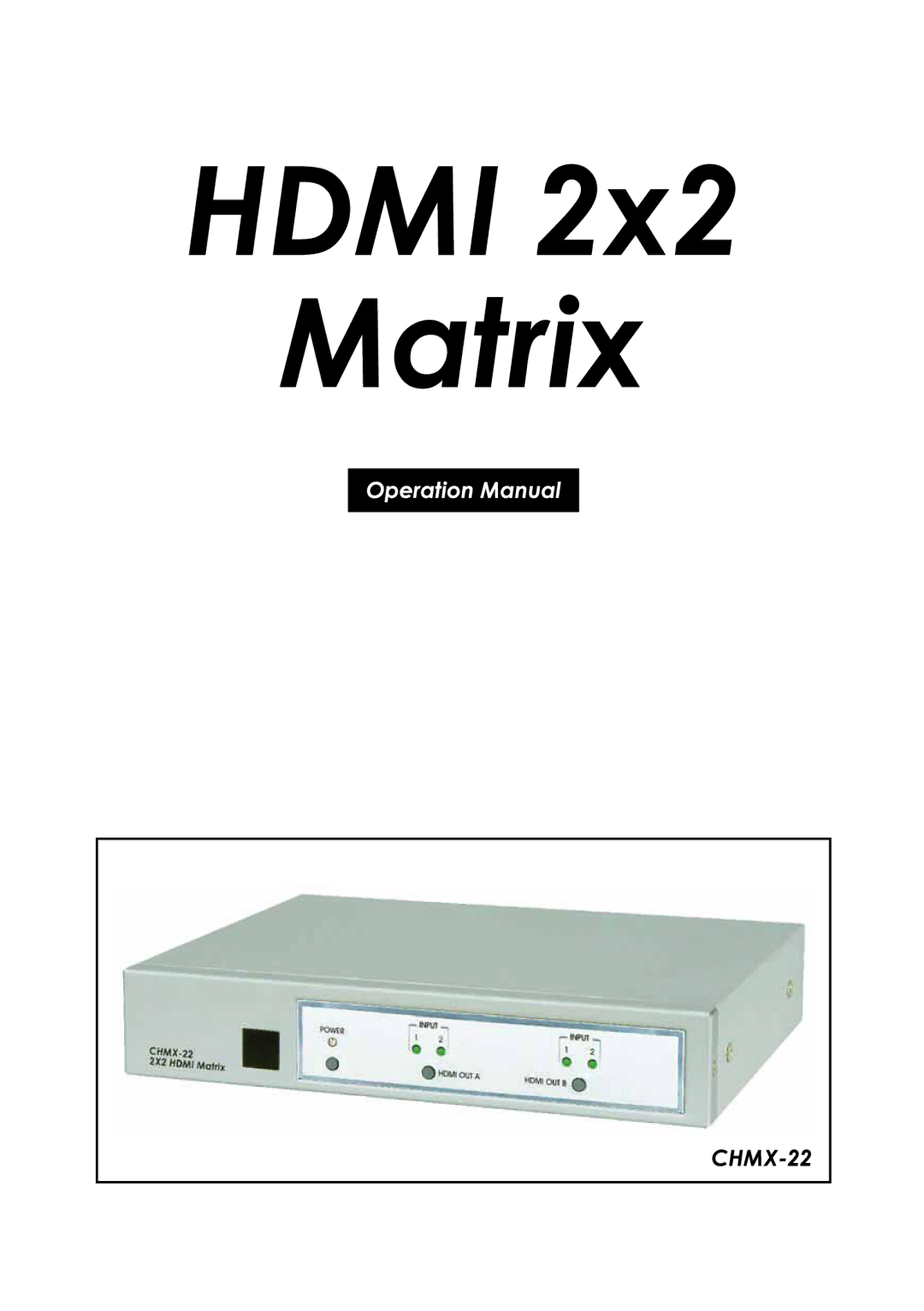 Video Products SM-2X2-HDMI-LC manual 