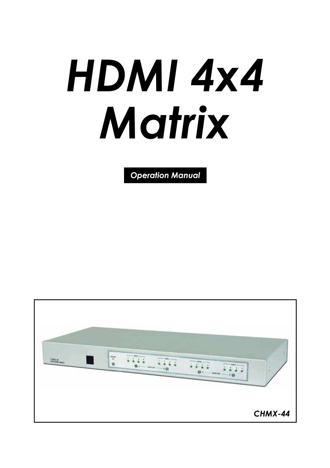 Video Products SM-4X4-HDMI-LC manual 