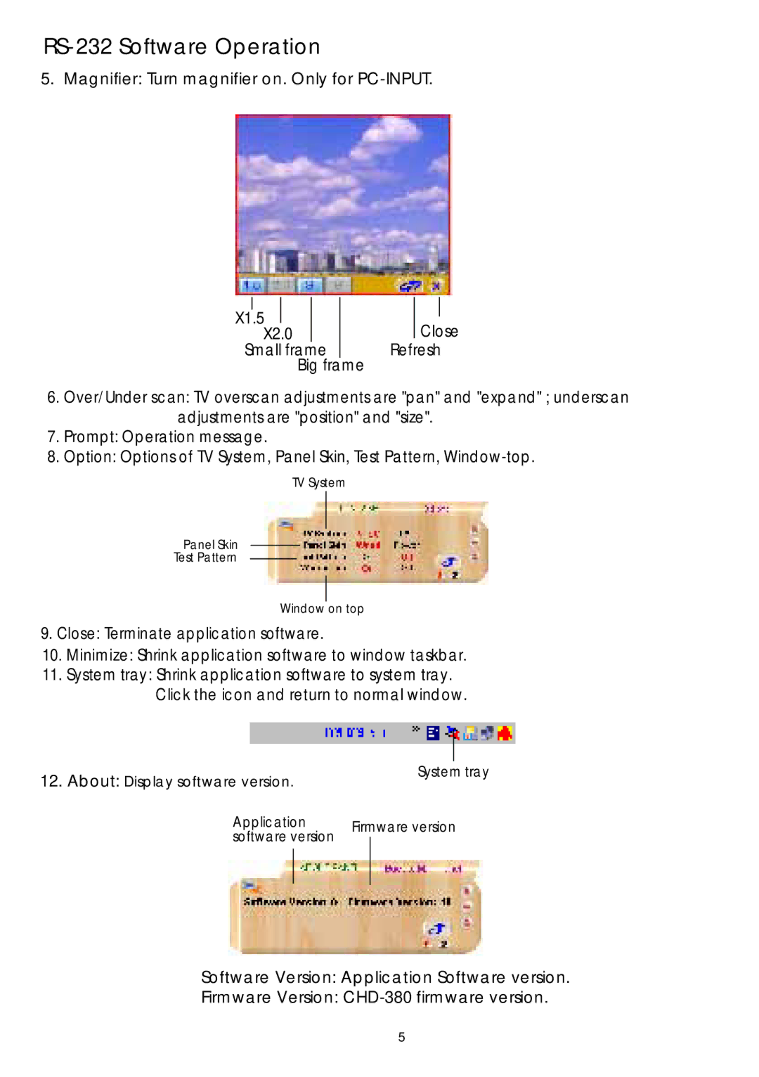 Video Products VGACMP-TV manual Magnifier Turn magnifier on. Only for PC-INPUT X1.5 