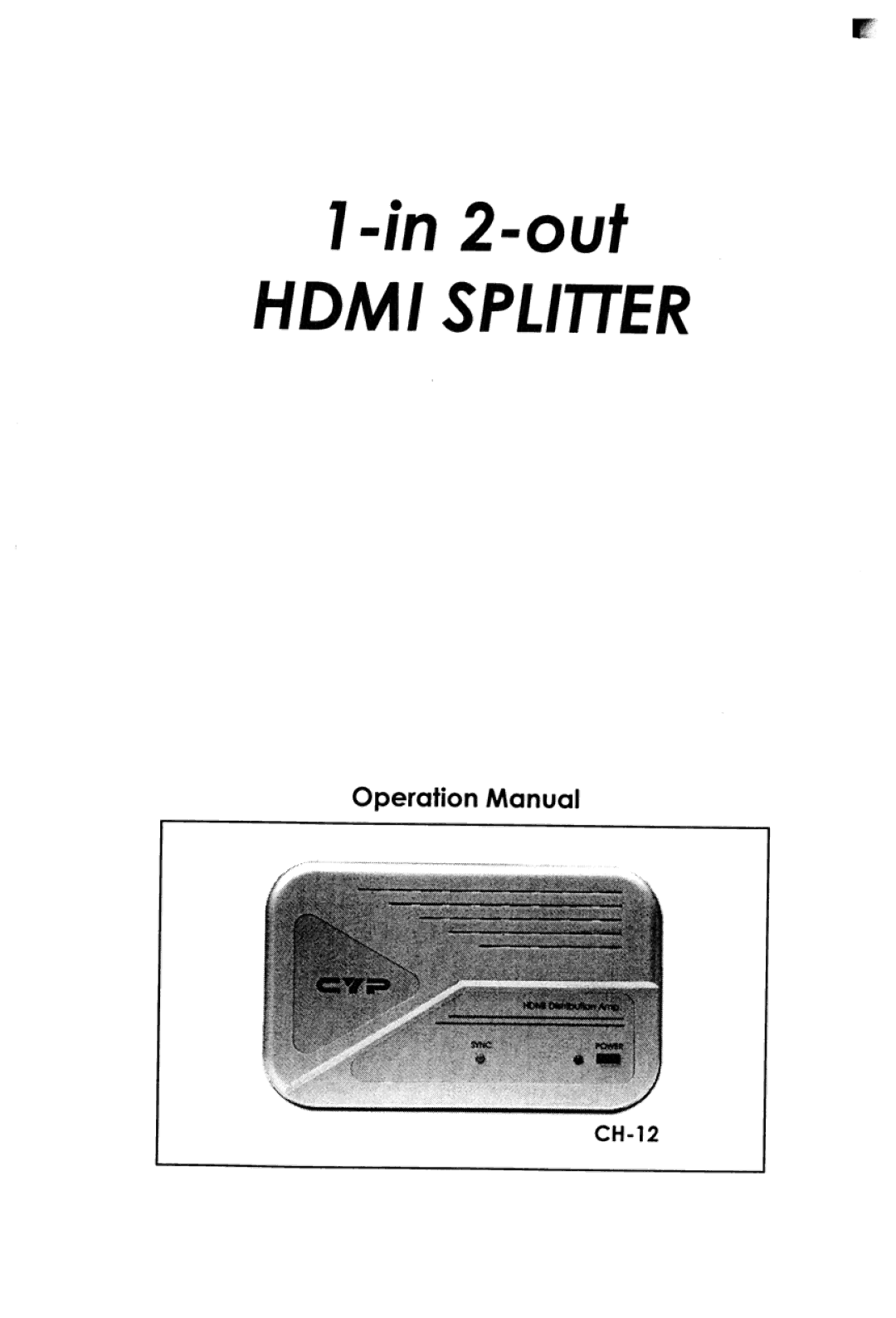 Video Products VOPEX-HDMI-2-LC manual 