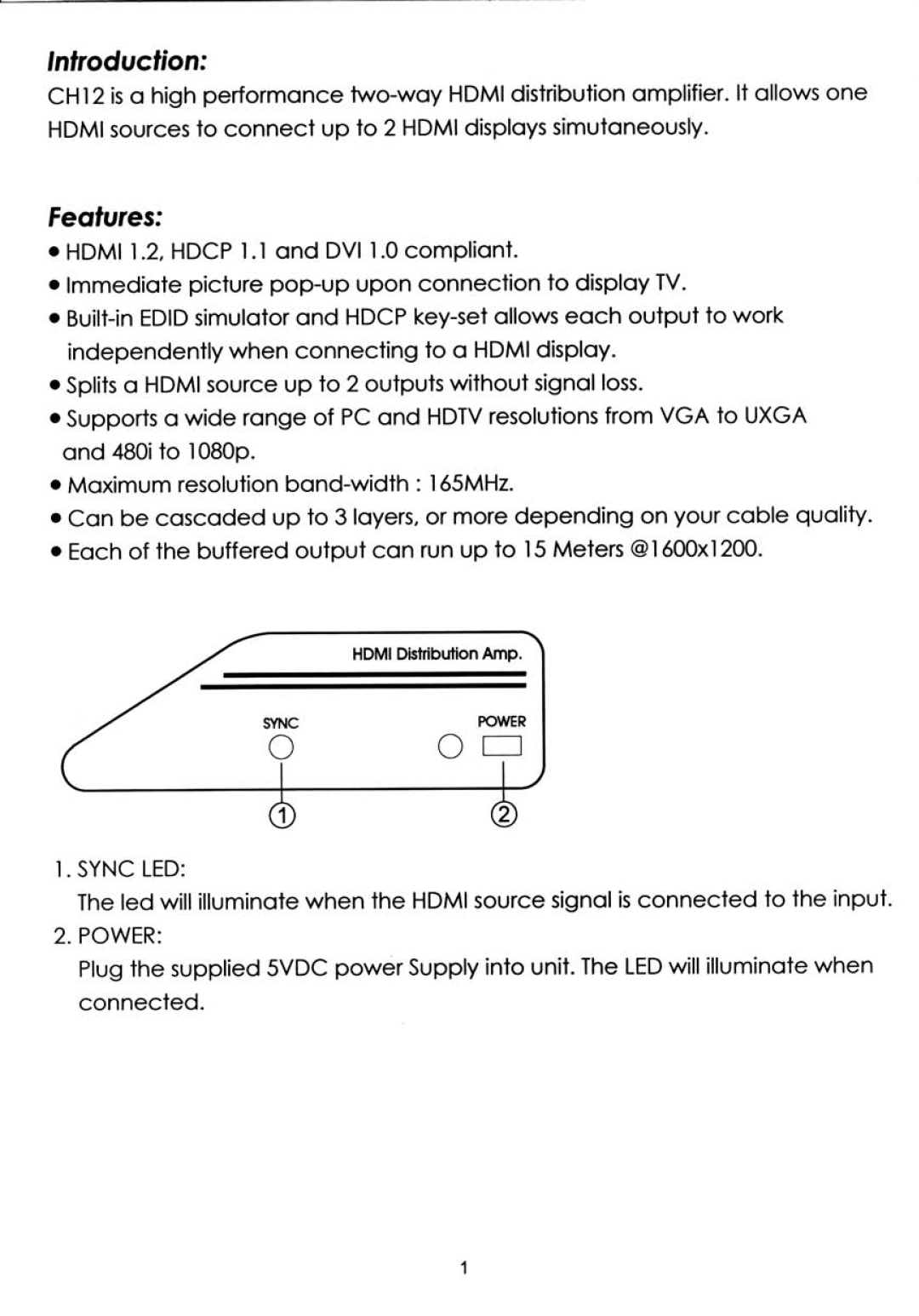 Video Products VOPEX-HDMI-2-LC manual 