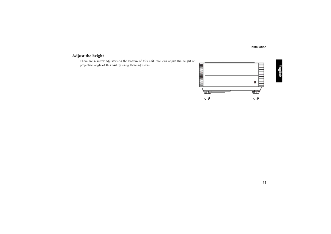 Vidikron 20ET owner manual Adjust the height 