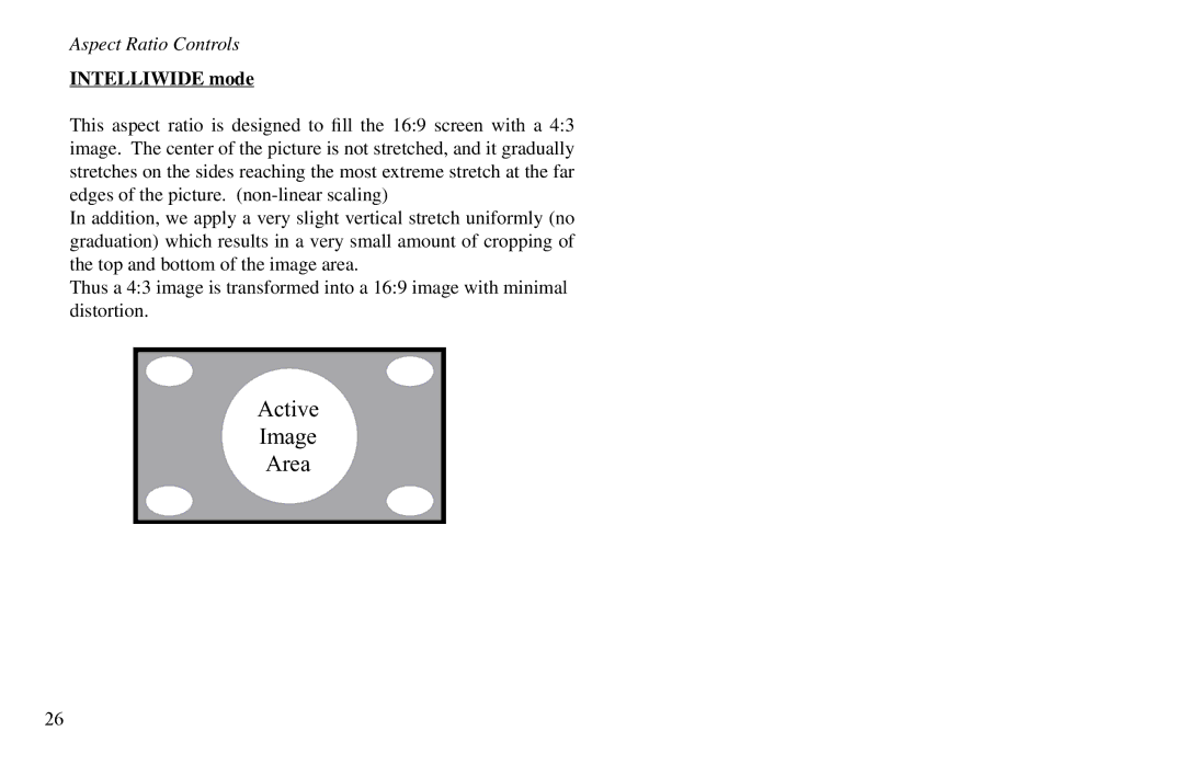 Vidikron VP-60, VP-42HD, VP-50 owner manual Aspect Ratio Controls, Intelliwide mode 